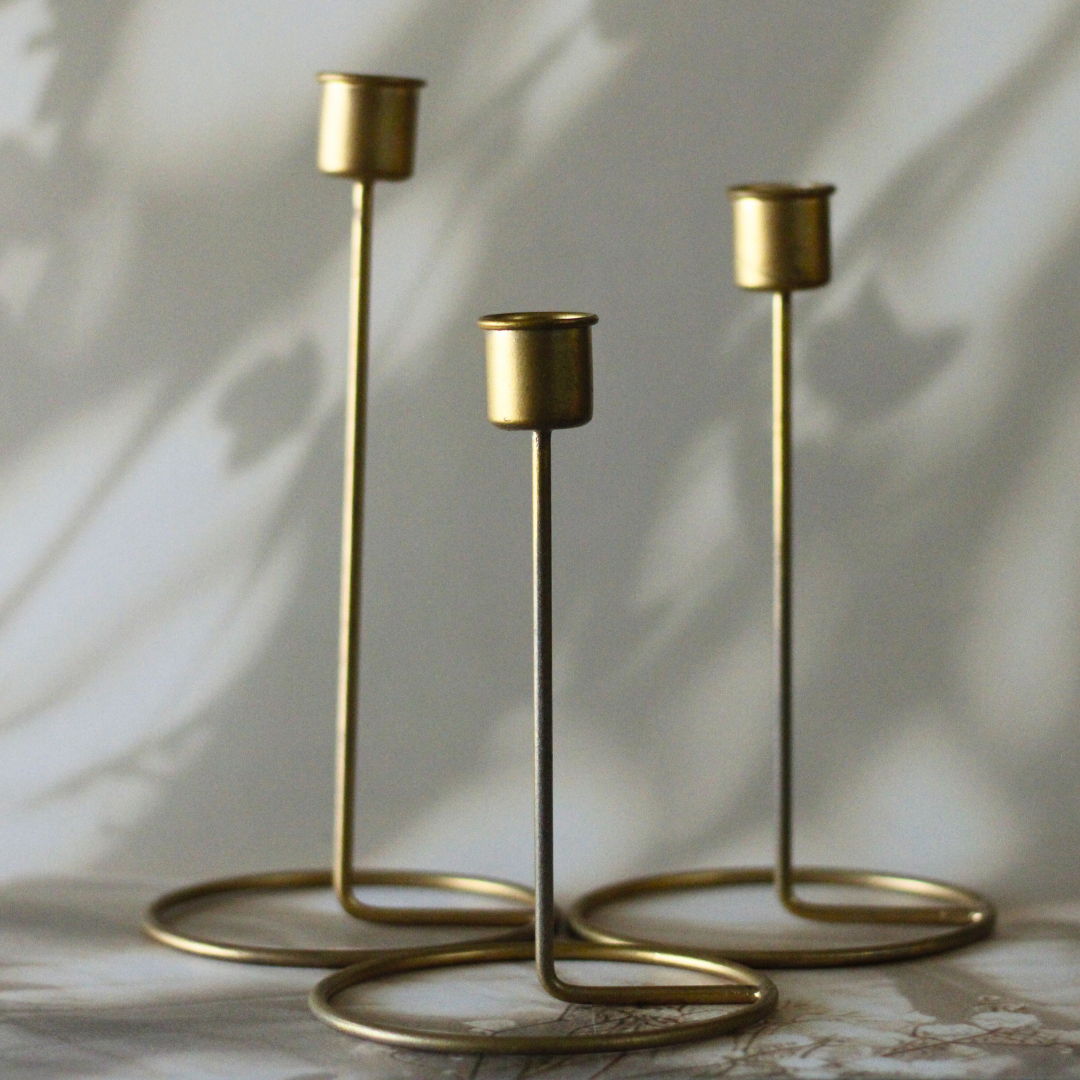 Trinity Metal Candle Stand Sticks | Perfect for Rituals, Spells, and Spiritual Practices