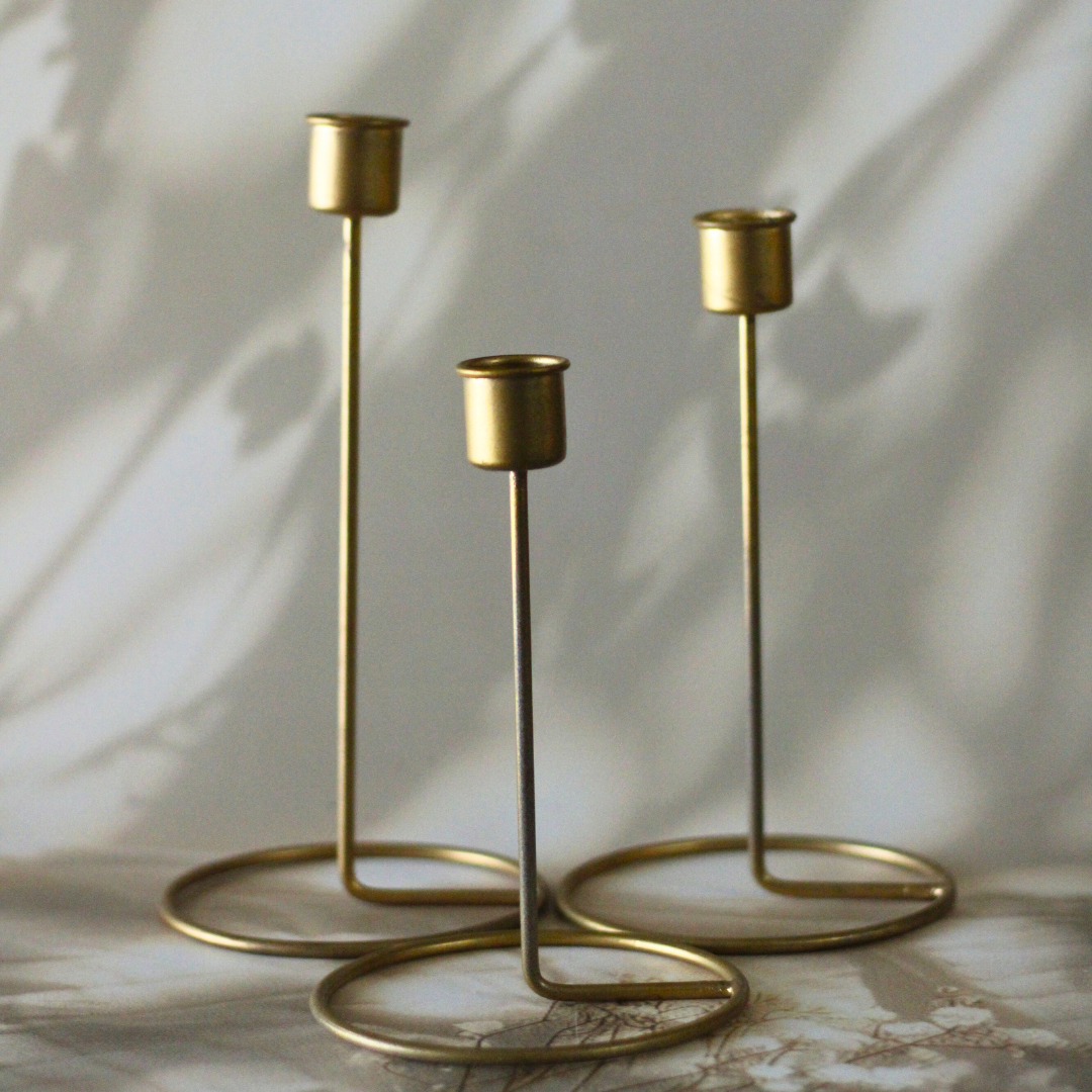 Trinity Metal Candle Stand Sticks | Perfect for Rituals, Spells, and Spiritual Practices