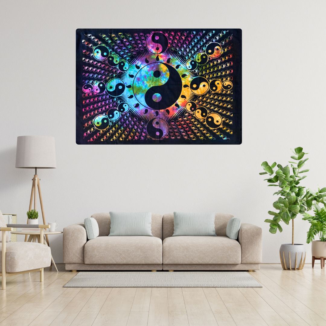 Yin Yang Tapestry – Cosmic Altar Cloth for Balance & Harmony