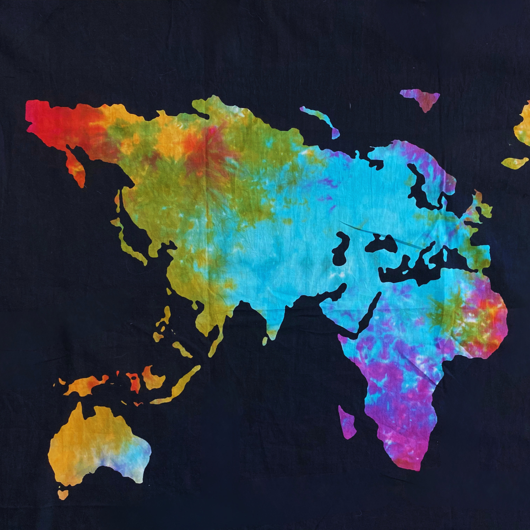 World Map Tapestry – Vibrant Boho Wall Hanging for Travel Lovers