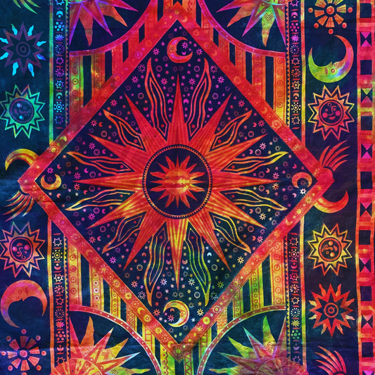 Holographic Sun & Moon Altar Cloth | Celestial Tarot Reading & Meditation Tapestry