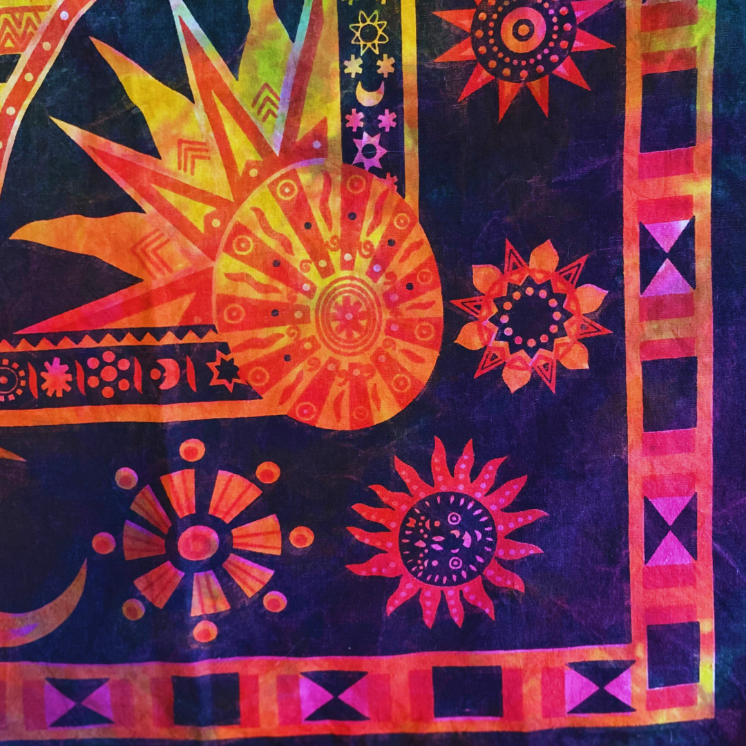 Holographic Sun & Moon Altar Cloth | Celestial Tarot Reading & Meditation Tapestry