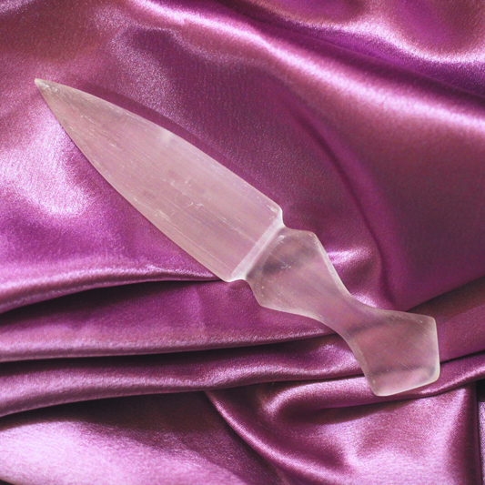 Rare Natural Selenite Knife – Ideal for Altarware & Reiki Healings