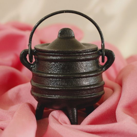 Earthy Cast Iron Cauldron for Rituals, Incense, and Potions