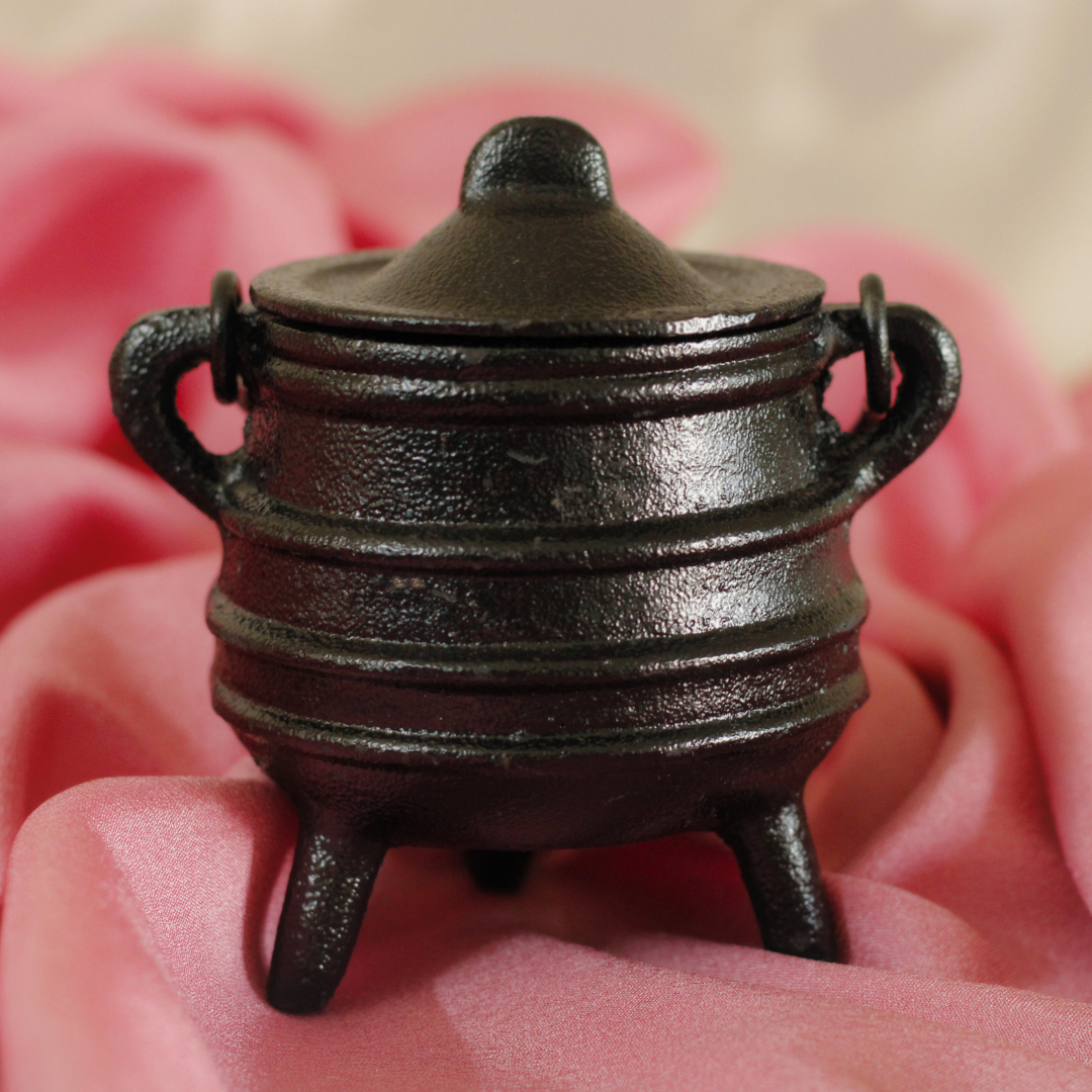 Earthy Cast Iron Cauldron for Rituals, Incense, and Potions