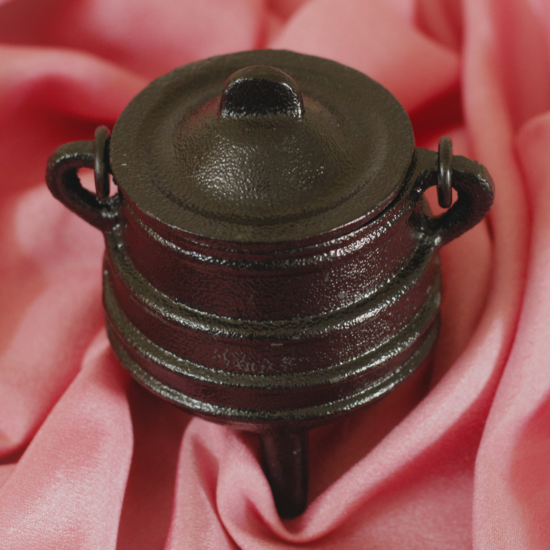 Earthy Cast Iron Cauldron for Rituals, Incense, and Potions