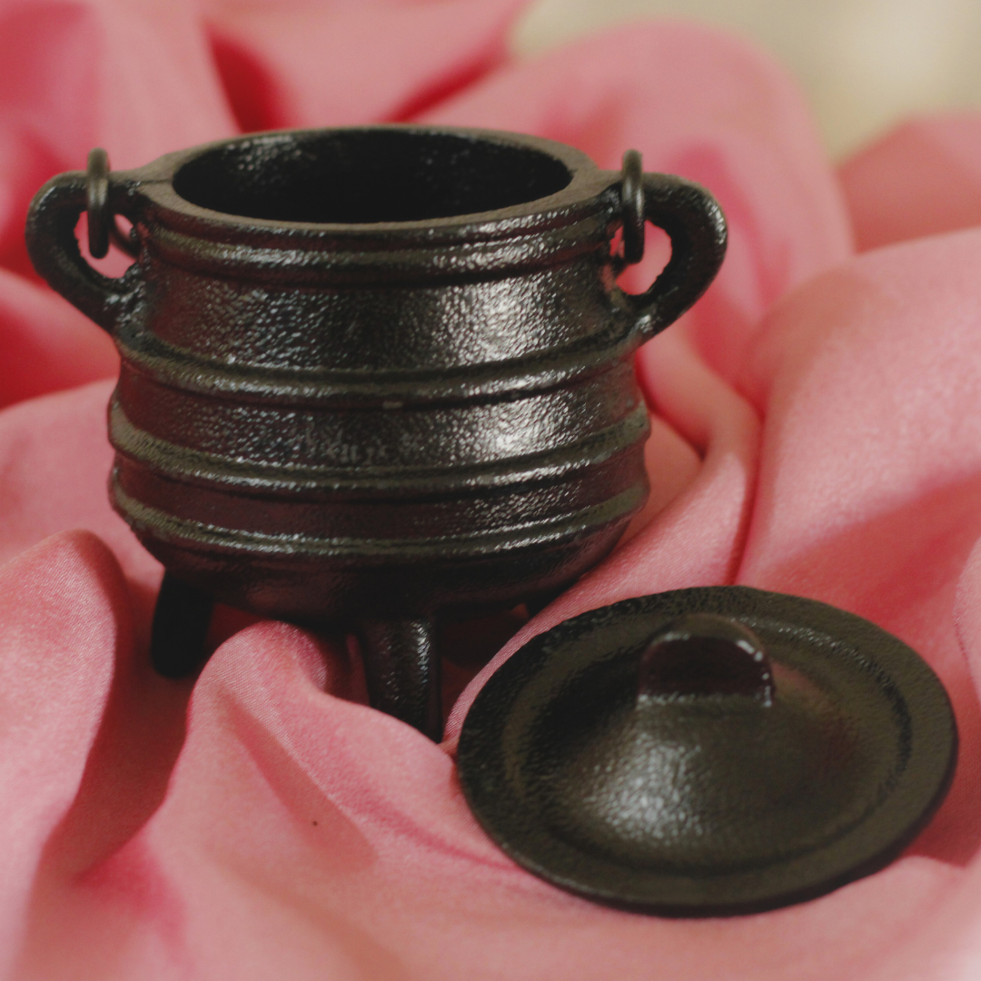 Earthy Cast Iron Cauldron for Rituals, Incense, and Potions